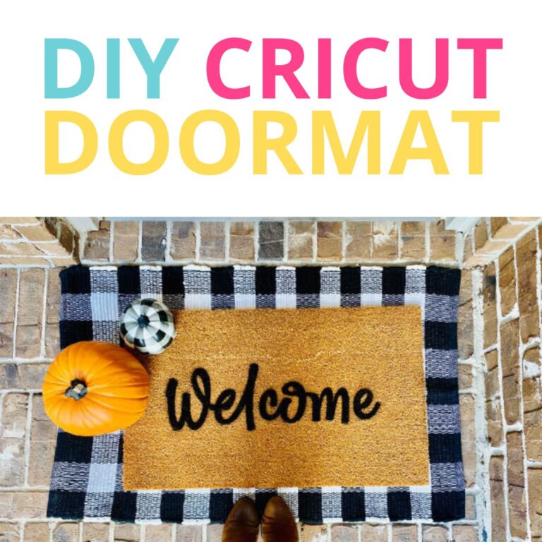 diy cricut doormat with text overlay