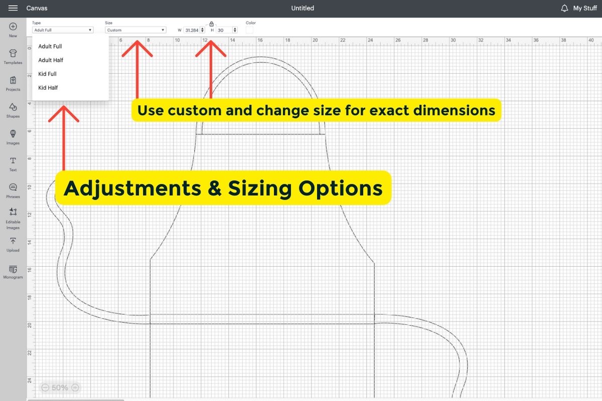 How to adjust template.