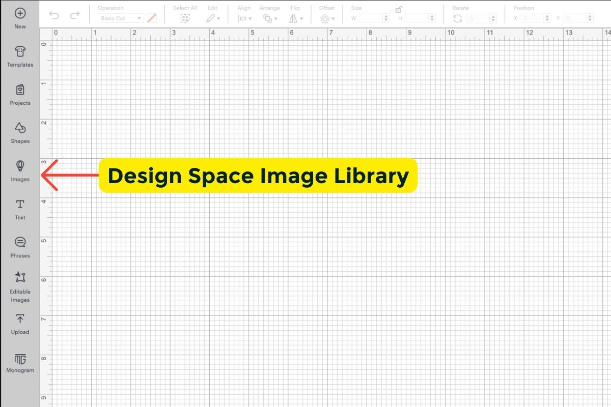 Where to find the design space image library.