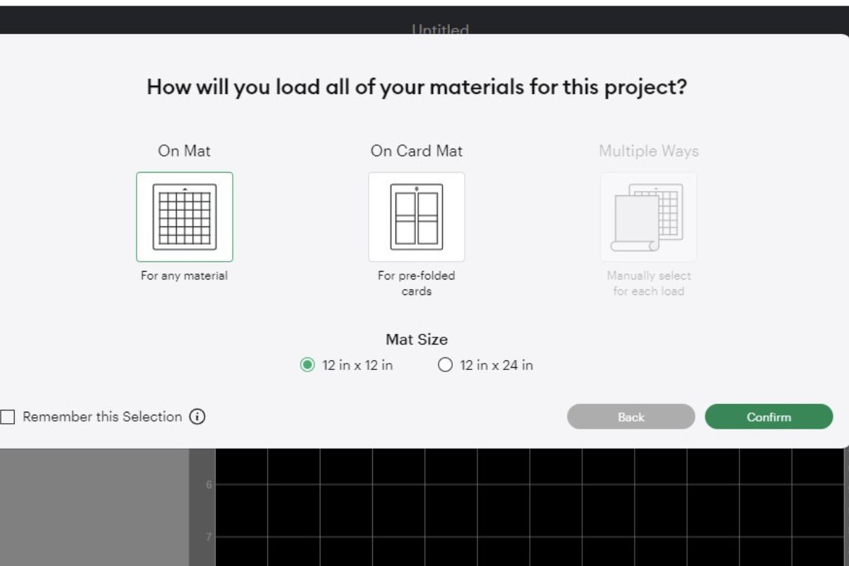 Prompt you get after you click make it asking how you will load your materials.