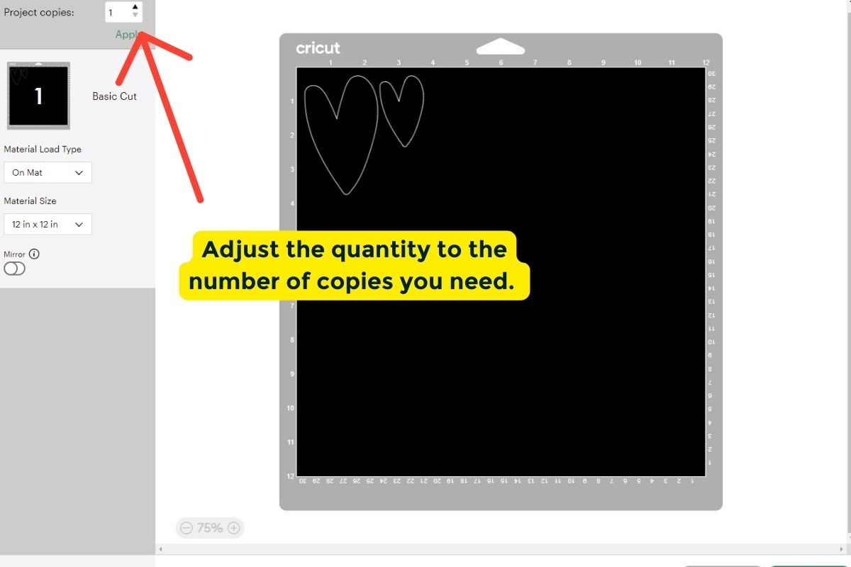 How to adjust the quantity to the number of copies you need.