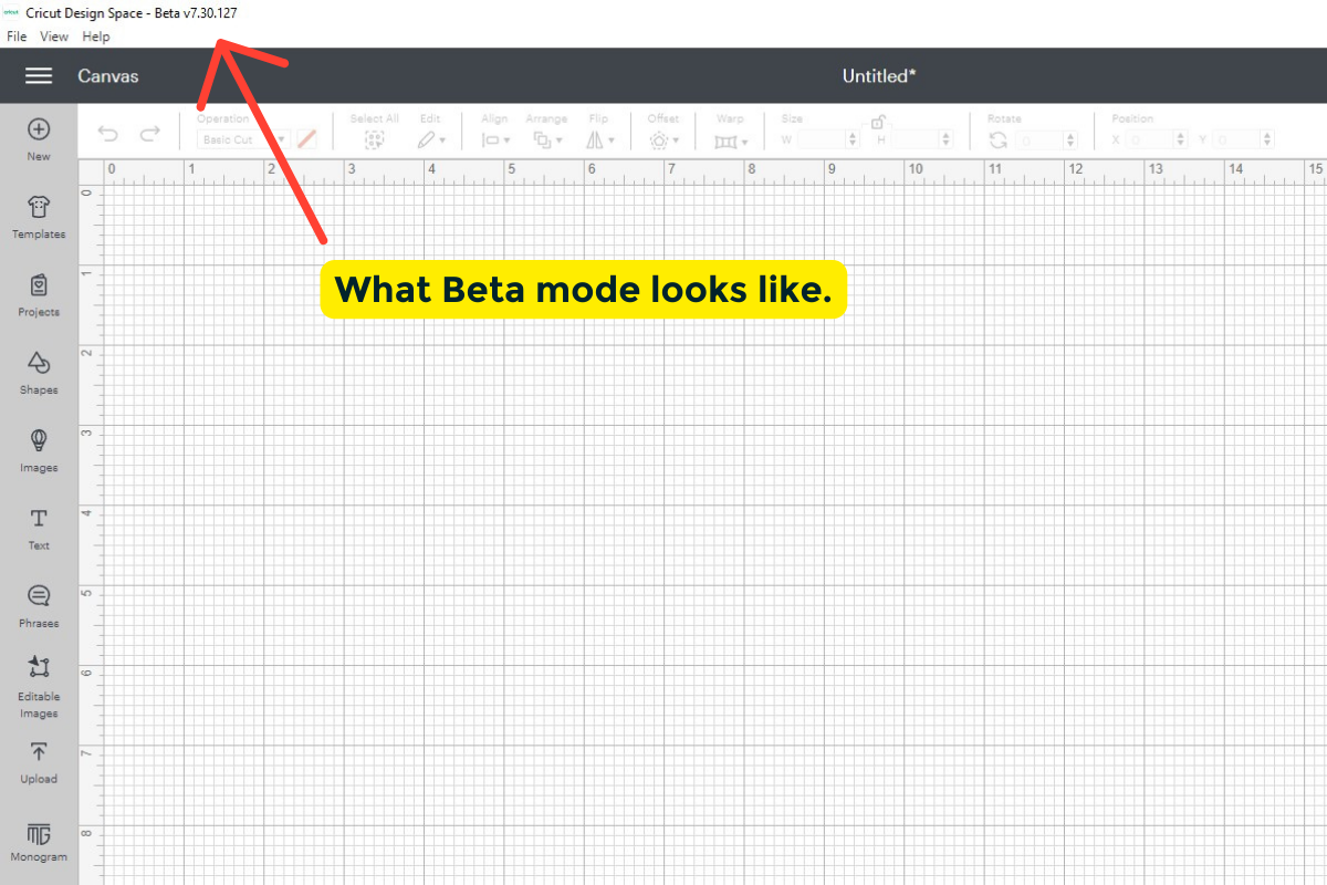 Showing the Beta mode.