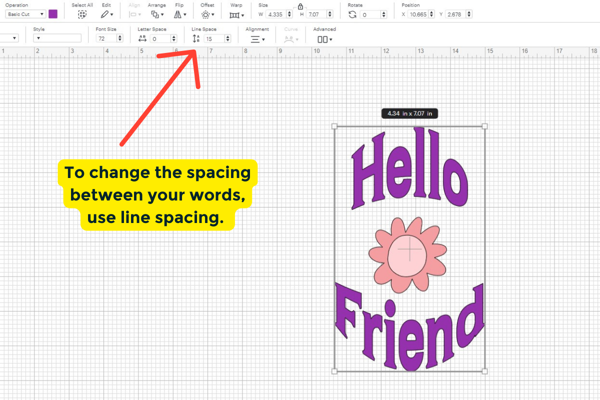 How to change spacing between words.