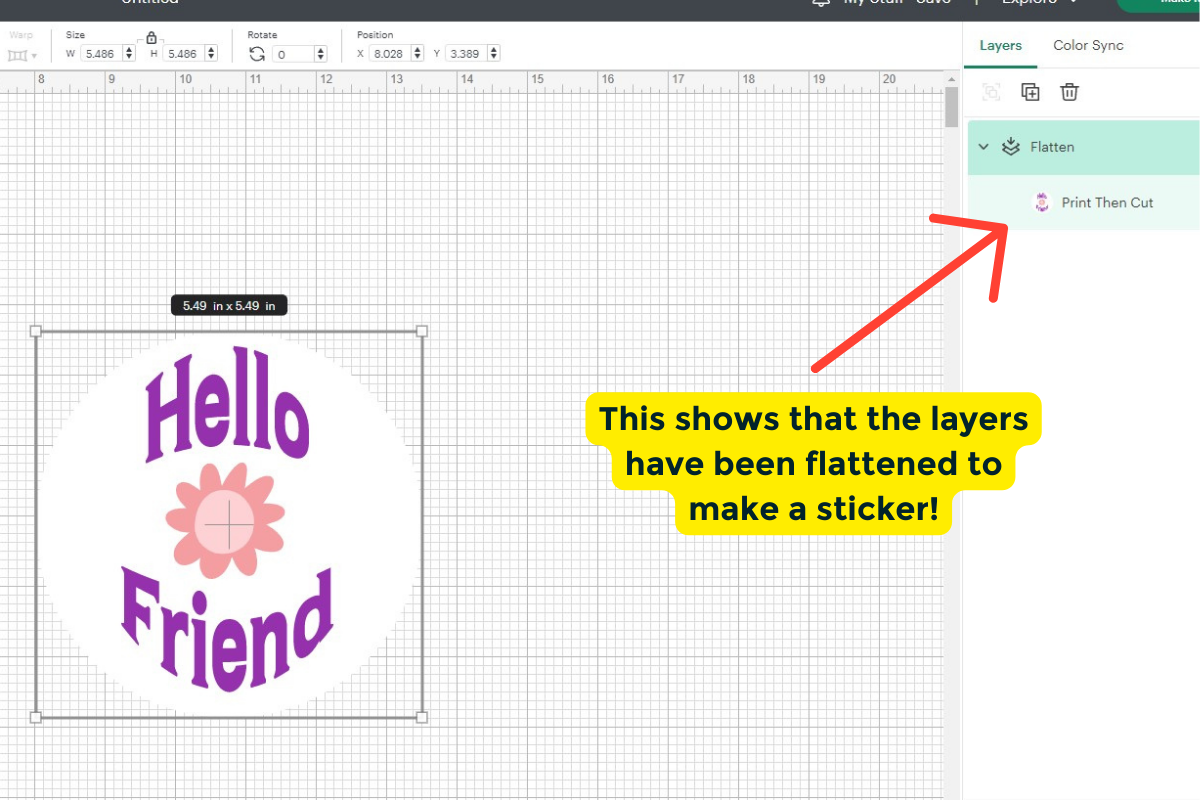 Layers flattened to make a sticker.