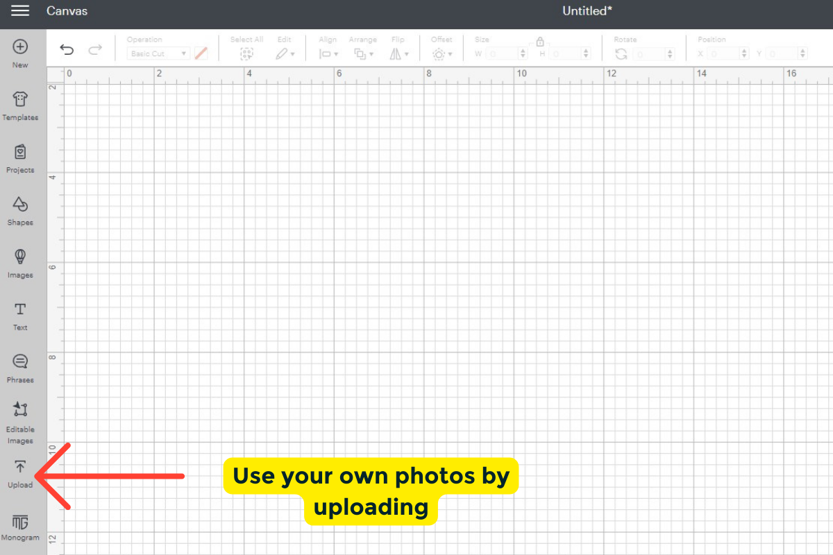 Where to upload your own images. 