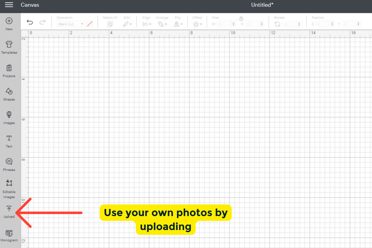 Where to upload your own images.