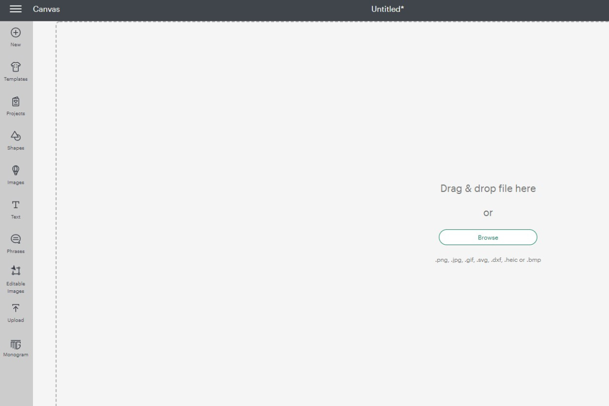 What the screen looks like after you click on upload images.