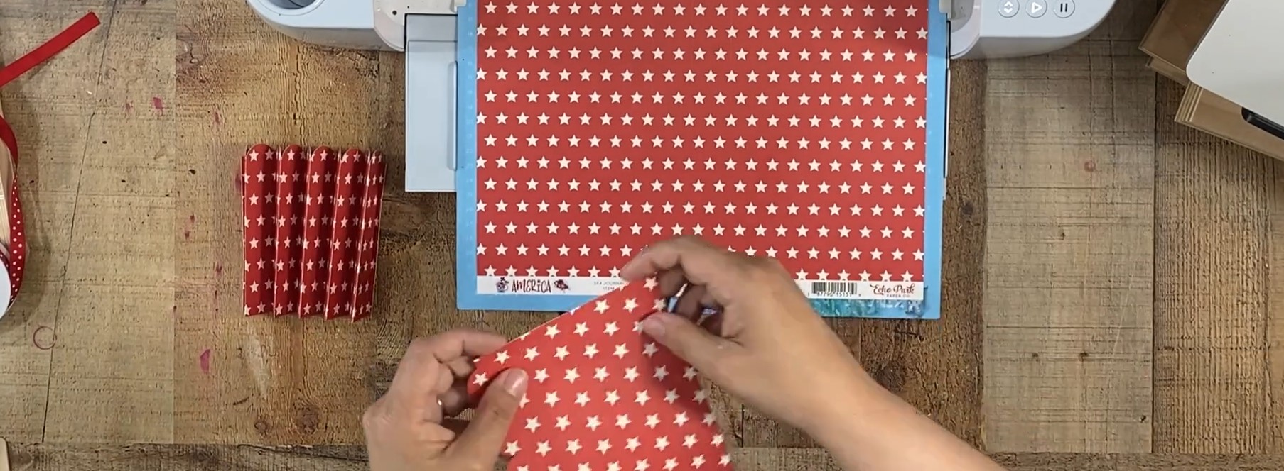 Folding rosette on star paper.
