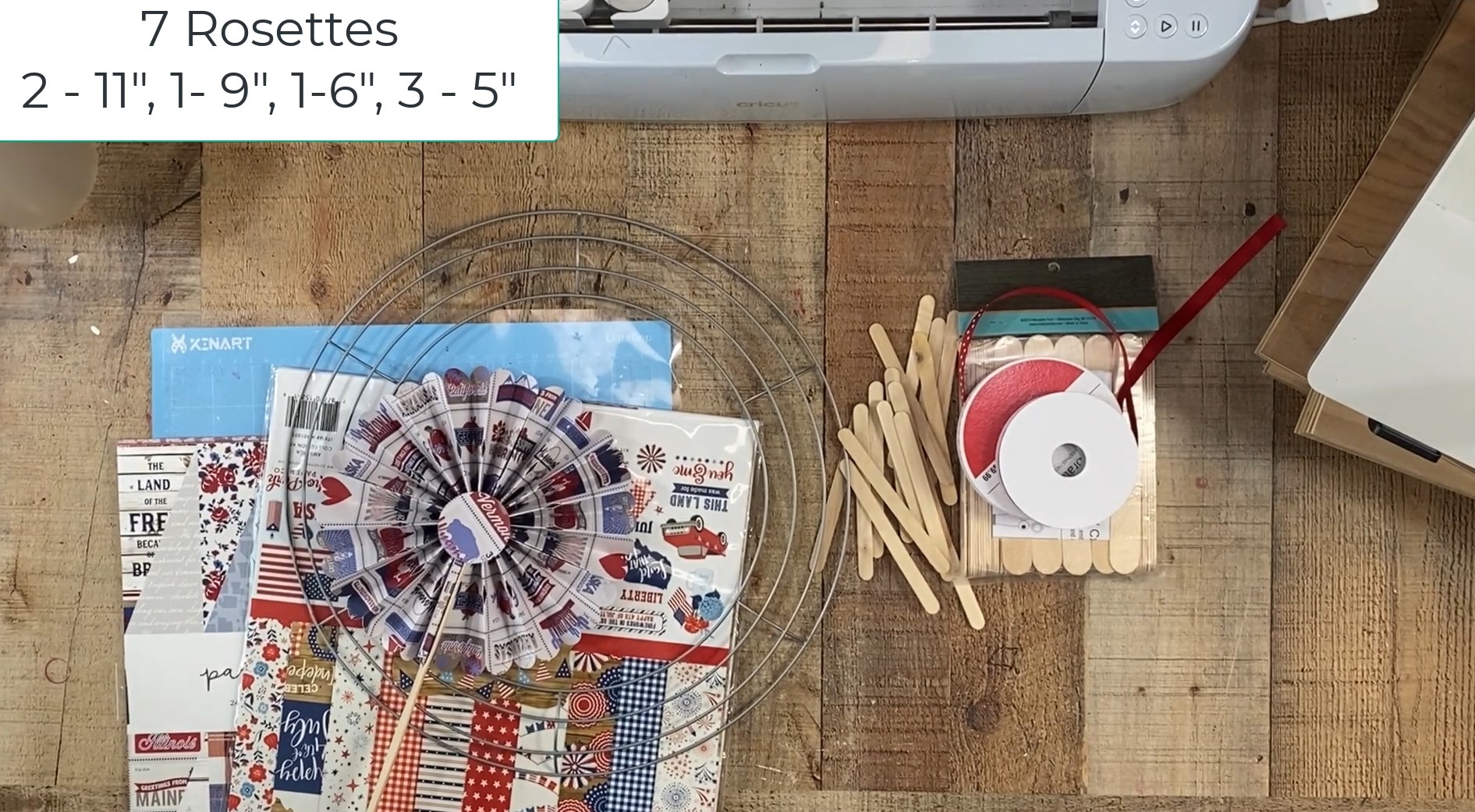 Supplies needed for Patriotic Paper Craft.
