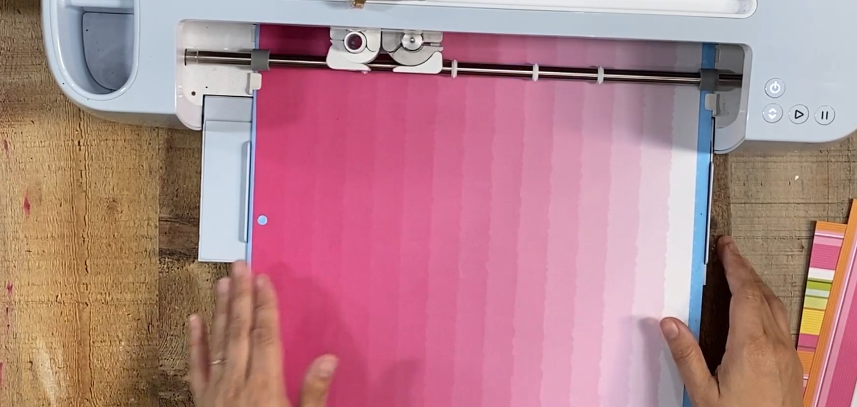 Load paper into machine.